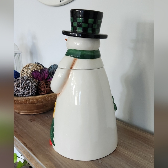 ⛄ Vintage JCPenney Christmas Snowman Cookie Jar, 15” Tall with Green Scarf & hat - Picture 16 of 16